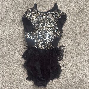 Weissman Sparkling Black Sequin Kids Costume IC (child size 8)
